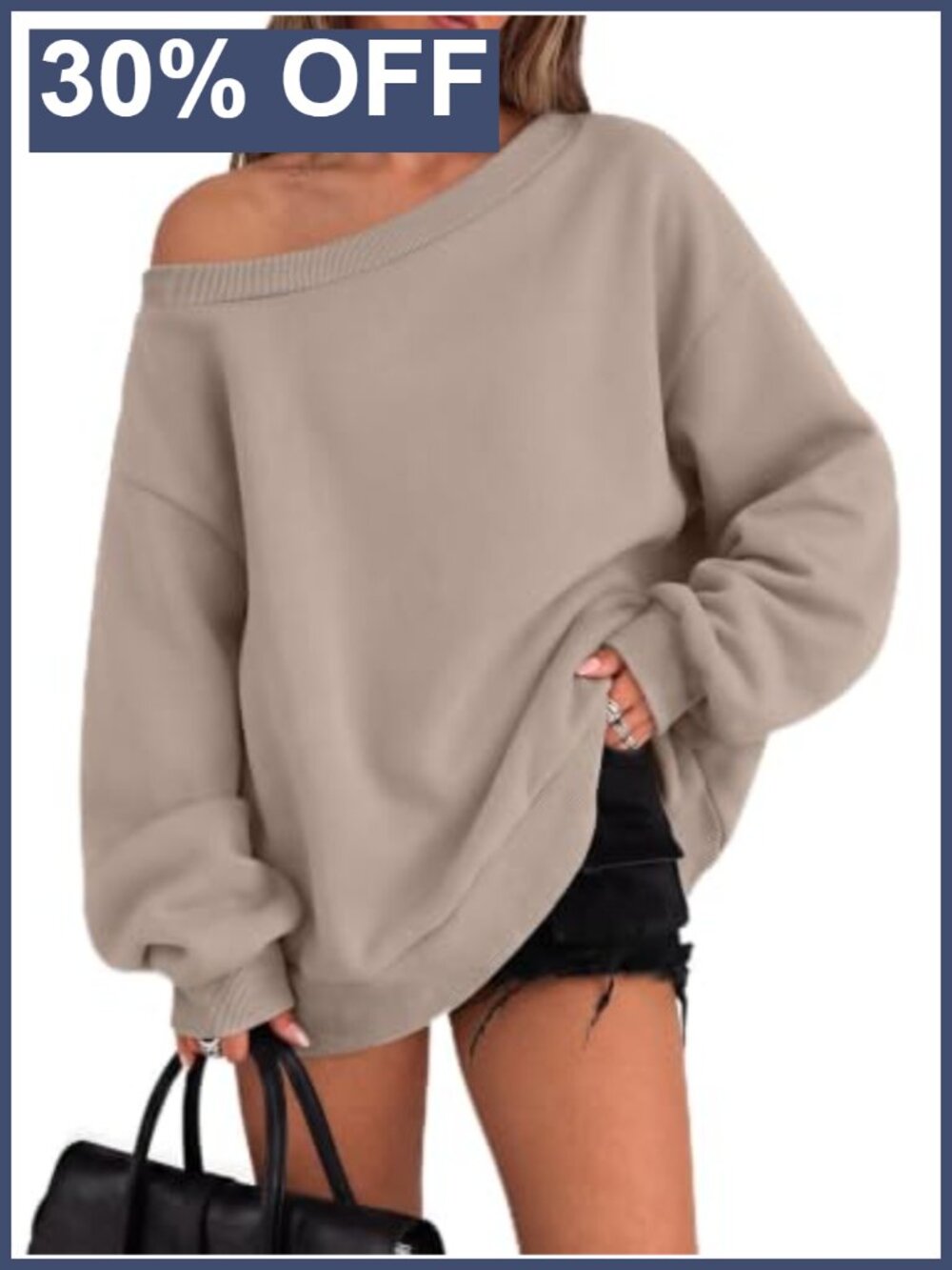 Oversized Off Shoulder Y2K Sweatshirt Women Long Sleeve